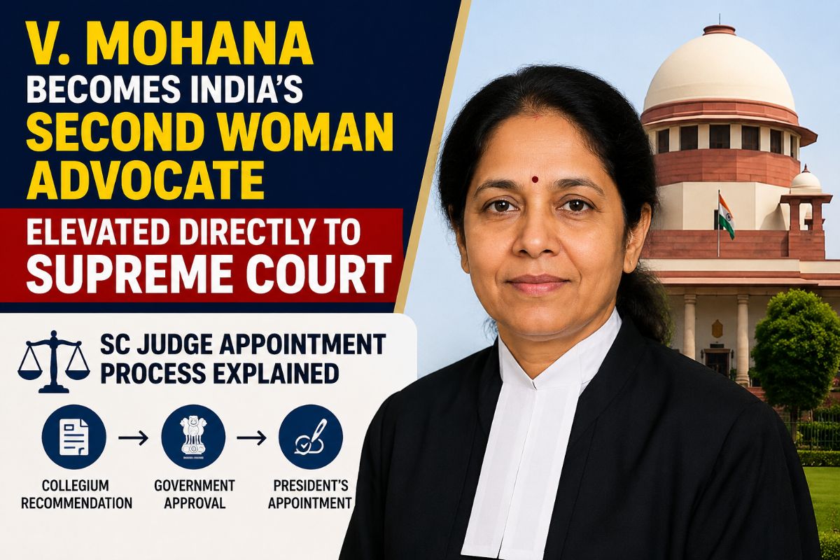 V. Mohana Becomes India's Second Woman Advocate Elevated Directly to Supreme Court | SC Judge Appointment Process Explained – featured image for exam preparation blog