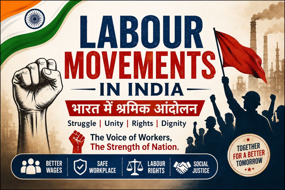 Labour Movements in India: History, Trade Union Movement, Major Strikes & Impact – featured image for exam preparation blog