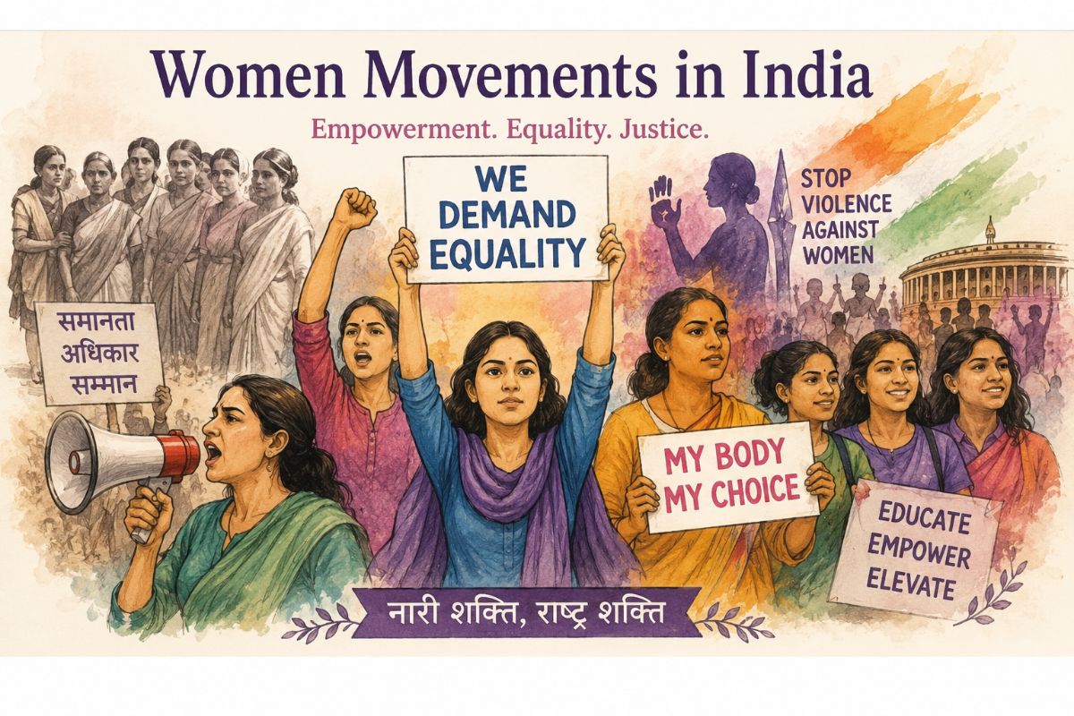 Women Movements in India : Complete Bilingual Notes for UPSC, UGC NET, HAS & Competitive Exams – featured image for exam preparation blog