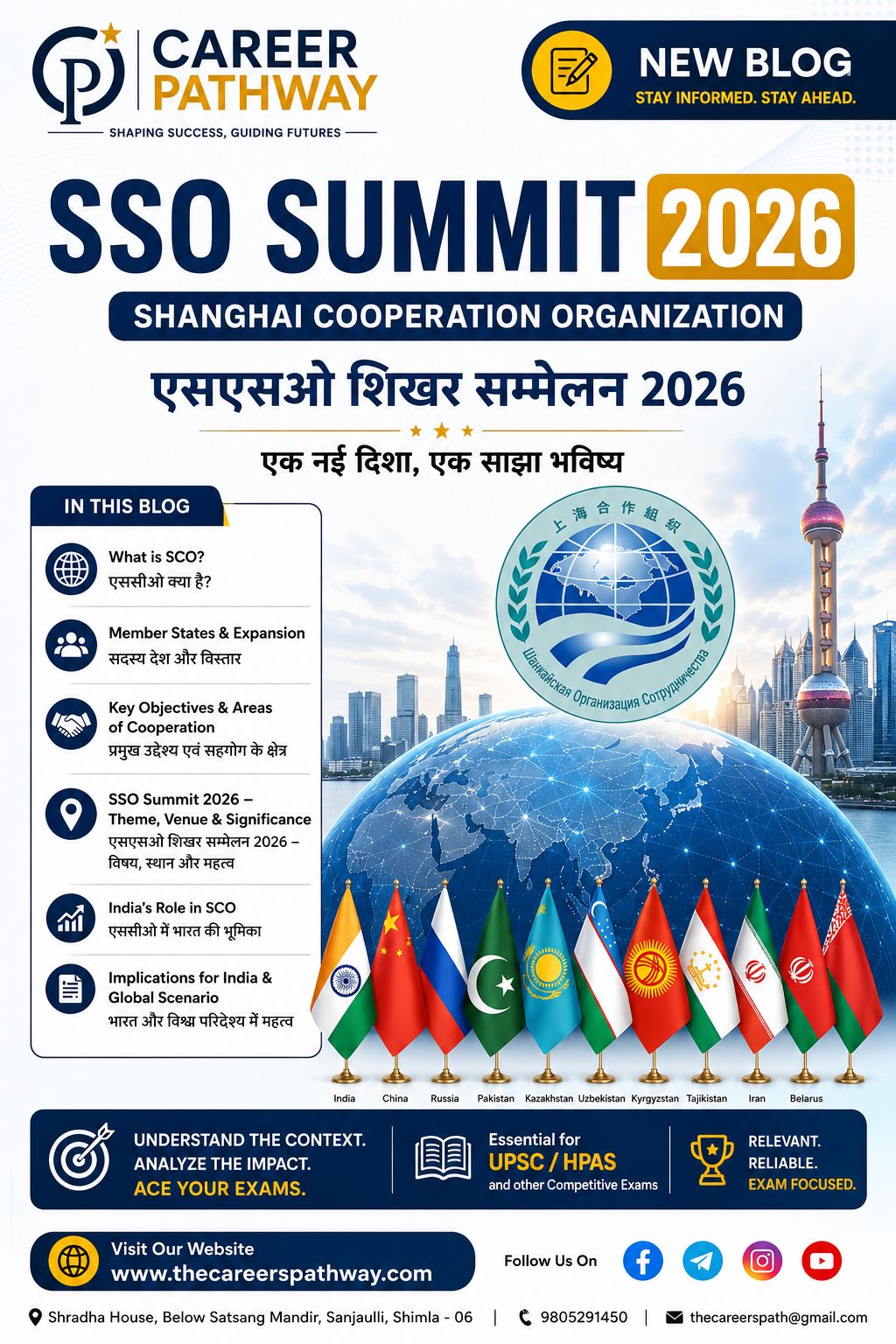 26th SCO Summit 2026: Shanghai Cooperation Organisation (SCO) – featured image for exam preparation blog