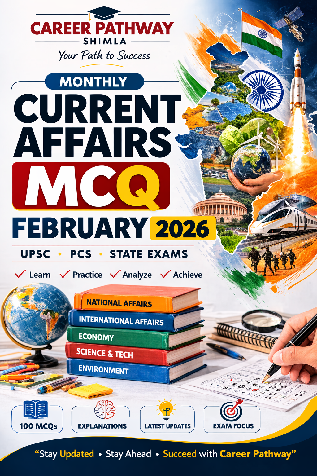 February 2026 Current Affairs MCQs | Prelims Booster (Bilingual – monthly current affairs compilation for competitive exams
