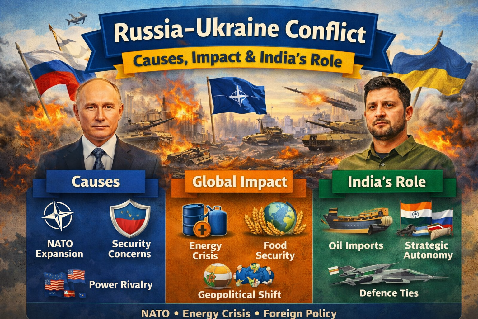 Russia–Ukraine War: Causes, Global Impact & India’s Foreign Policy – editorial article for exam preparation