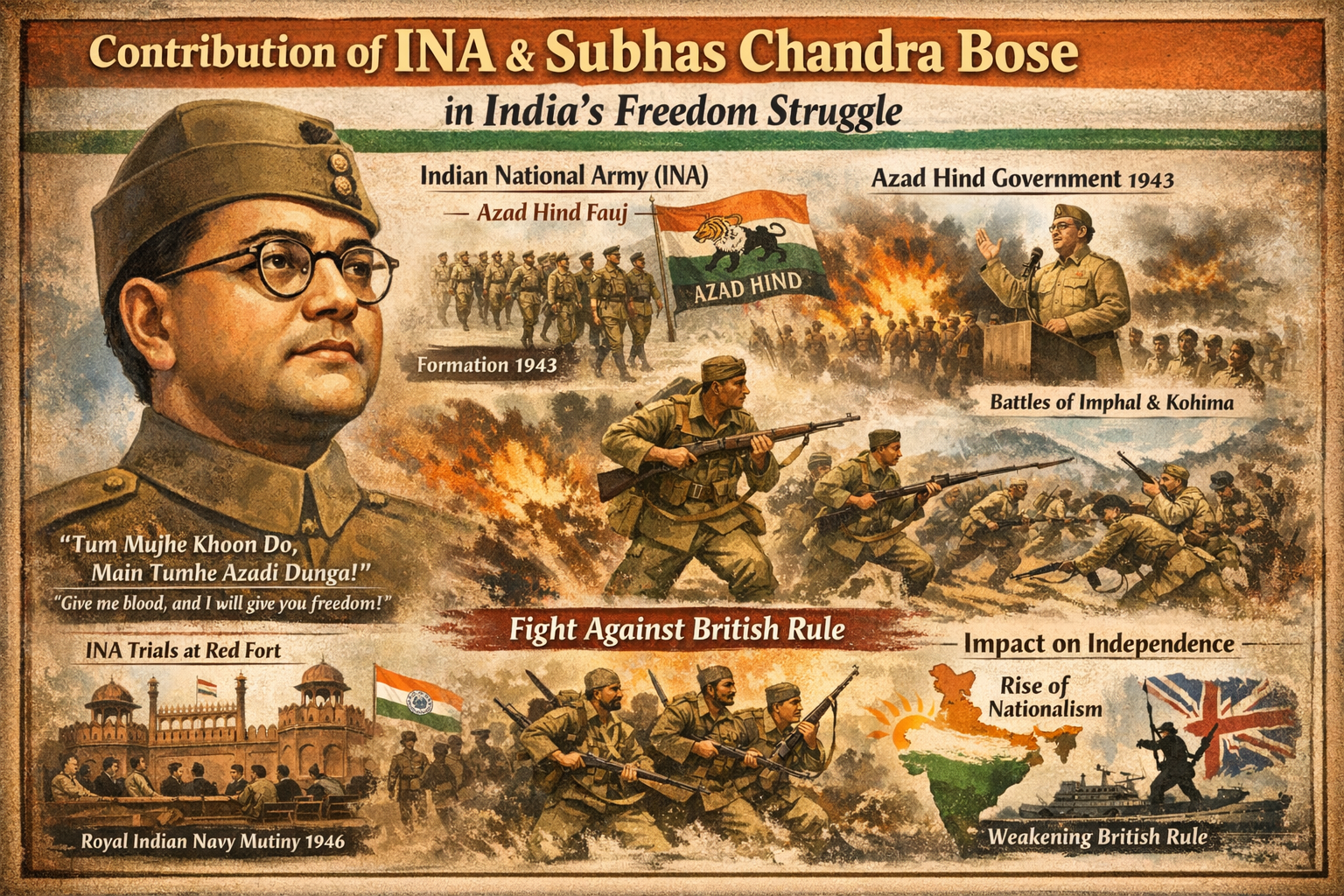 GS Paper 1: Contribution of INA & Subhas Chandra Bose in India’s Freedom Struggle – editorial article for exam preparation